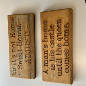 Two wooded signs